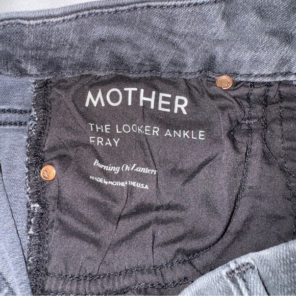 Mother 25 The Looker Ankle Fray Gray Wash Distressed Jeans Burning Out Lanterns - Picture 9 of 10